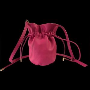 LTD Pink Drawstring Leather Bag